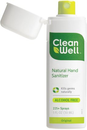 Natural Hand Sanitizer, Alcohol Free, Original, 1 fl oz (30 ml) by Clean Well, 洗澡，美容，洗手液 HK 香港